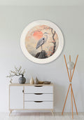 Japanese Twin Herons - Oxford Strong White Round Frame - Blythe Living