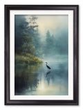 Misty Lake Heron - Black Hurstwood Frame - Blythe Living