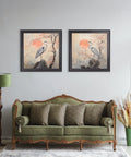 Japanese Twin Herons - Black Hurstwood Square Frame - Blythe Living