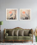 Japanese Twin Herons - Cream Hurstwood Square Frame - Blythe Living