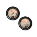 Japanese Twin Herons - Oxford Round Frame - Blythe Living