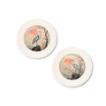 Japanese Twin Herons - Oxford Strong White Round Frame - Blythe Living
