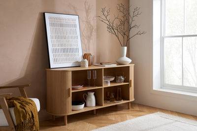 High Quality Axel 2 Door Oak Sideboard with Modern Fluted Detailing