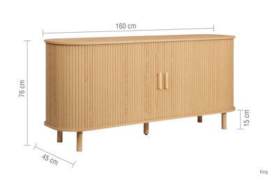 High Quality Axel Fluted Sideboard Oak for Spacious Dining Areas