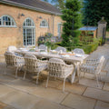 High end open rope weave armchairs and extending dining table for sale free UK delivery