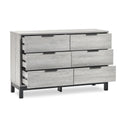 High quality grey oak 6 drawer clothing dresser for sale free UK delivery