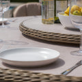 High quality powder coated aluminum frame rattan round table and 8 heritage chairs UK