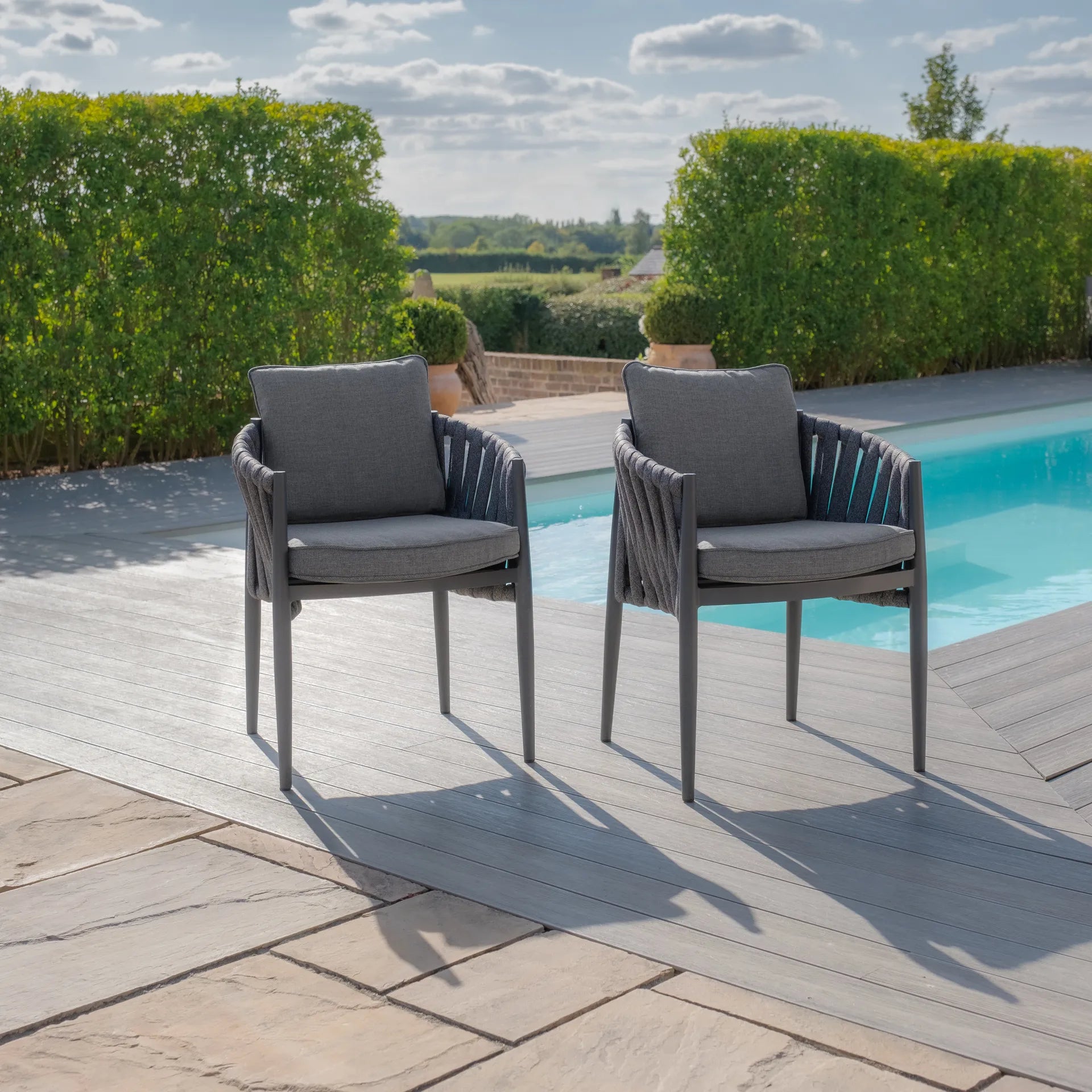 High quality rustproof frame and solid teak wood extending dining set UK