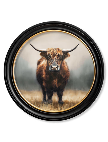 Highland Cow - Oxford Round Frame
