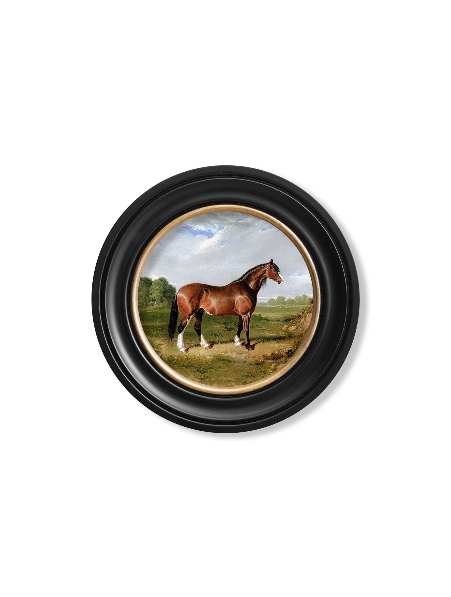 c.1840 Horses - Round Frame - Blythe Living