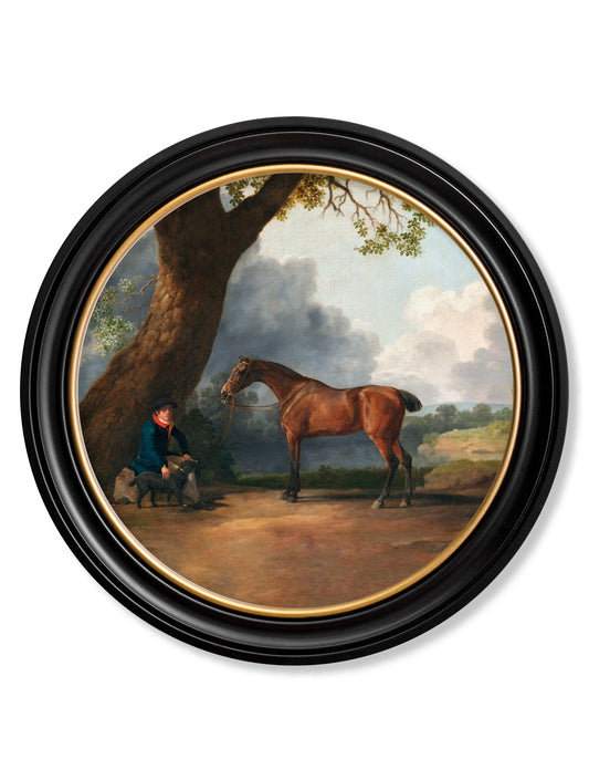 c.1763 George Stubb's Horse and Groom - Round Frame - Blythe Living