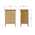 Hudson 3 Drawer Bedside for sale 