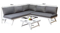  Kimmie Grey Aluminium Garden Furniture Set with Adjustable Headrest - Best Price