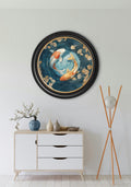 Japanese Koi Carps Dawn - Oxford Round Frame - Blythe Living