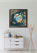 Japanese Koi Carps Dawn - Oxford Square Frame - Blythe Living