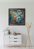 Japanese Koi Carps Dusk - Oxford Square Frame - Blythe Living