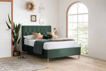 Loxley Fabric Bed Green