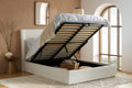 Lanis Cream Fabric Ottoman Storage Bed