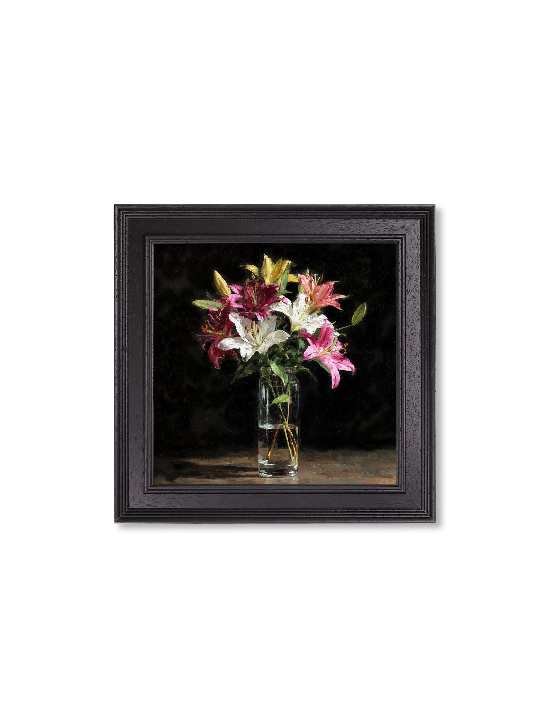 Lilies After Dark - Black Hurstwood Square Frame - Blythe Living