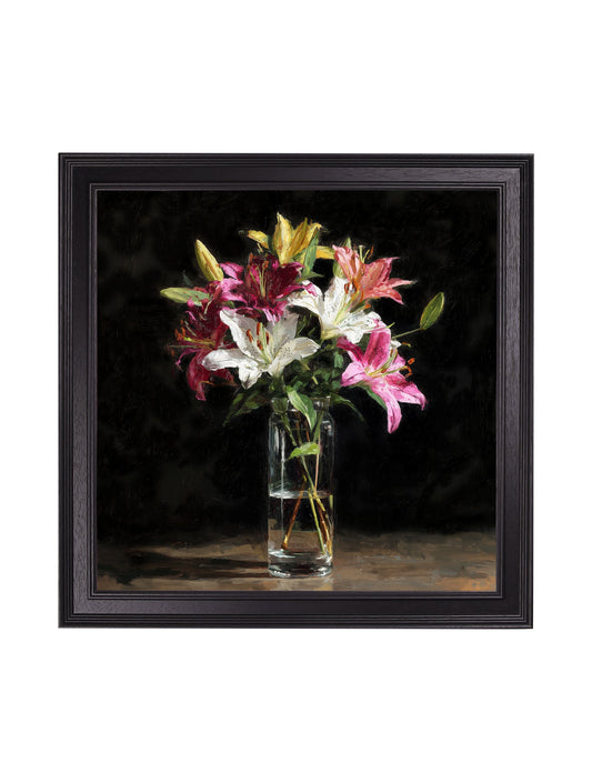 Lilies After Dark - Black Hurstwood Square Frame - Blythe Living