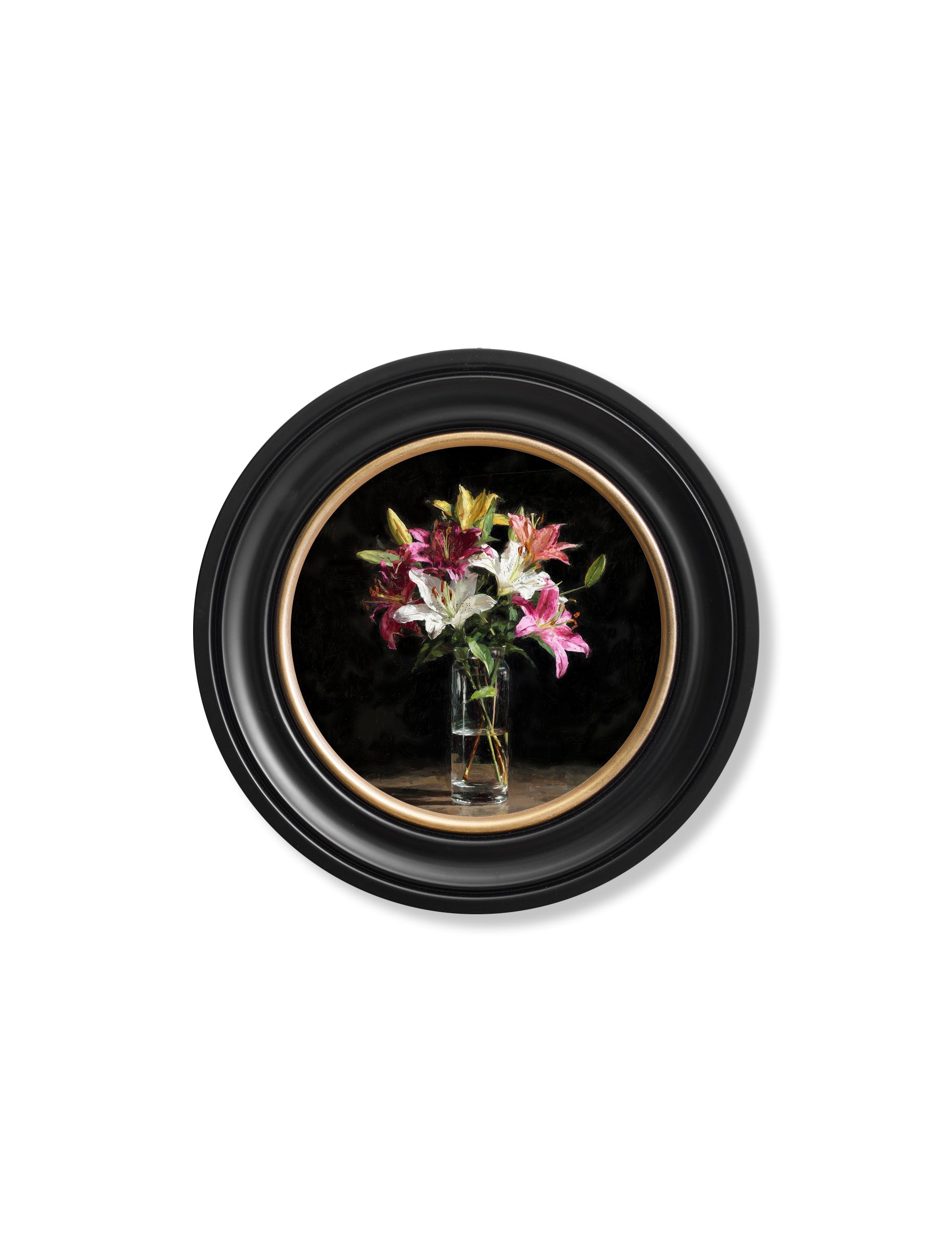 Lilies After Dark - Oxford Round Frame - Blythe Living