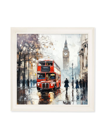 London Bus - Cream Hurstwood Square Frame
