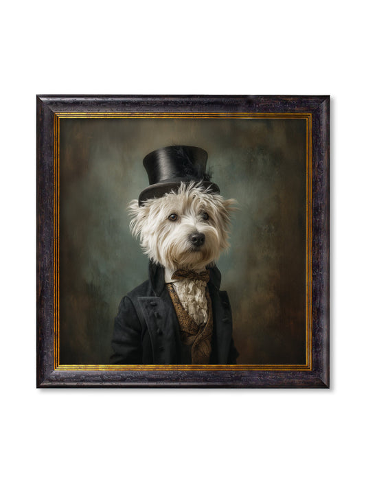 Lord Westly Whitetail - Gentleman Westie Oxford Square Frame