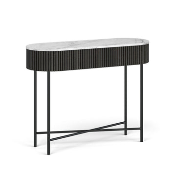 Lucas Marble Console Table | Fluted Mango Wood Hallway Stand