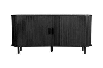Luxury AXEL 2 DOOR FLUTED SIDEBOARD BLACK with Internal Shelving