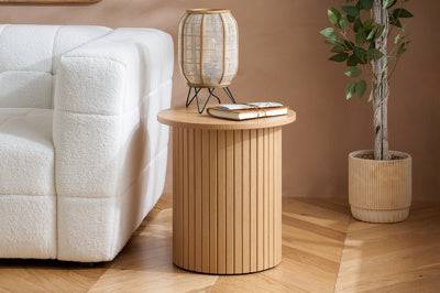 Luxury Axel Fluted Side Table Oak for Sale - Blythe Living