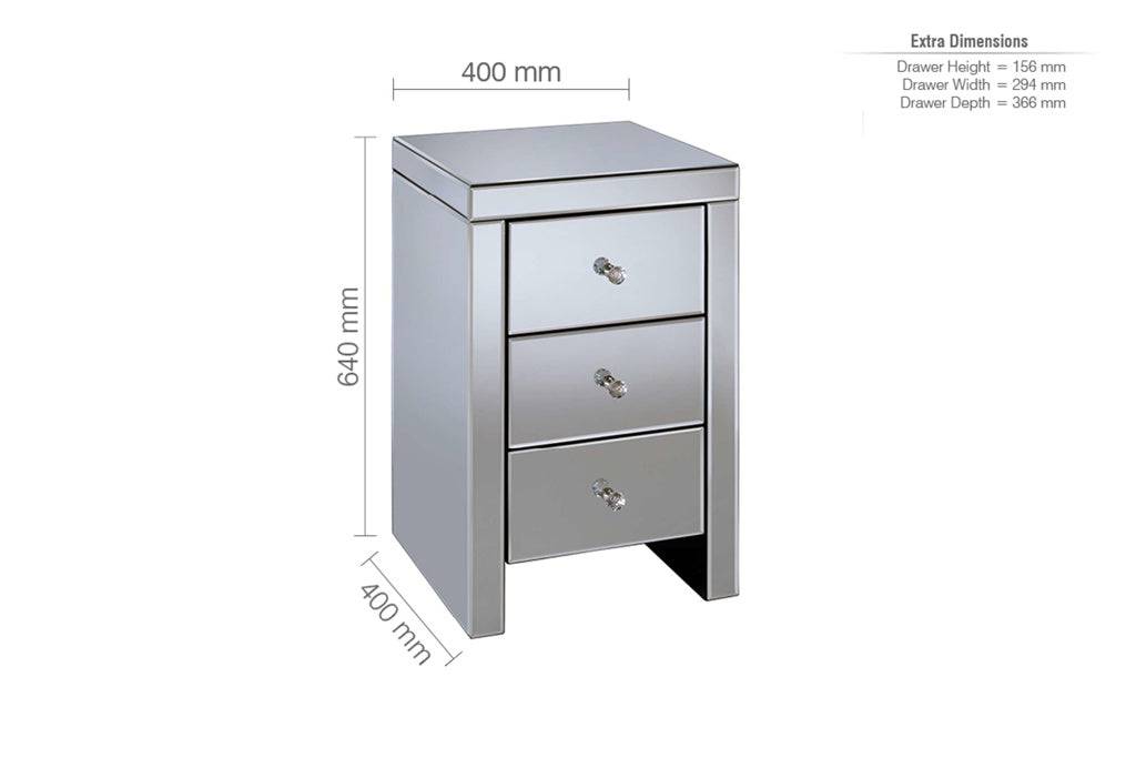 Luxury Seville 3 Drawer Bedside for sale 