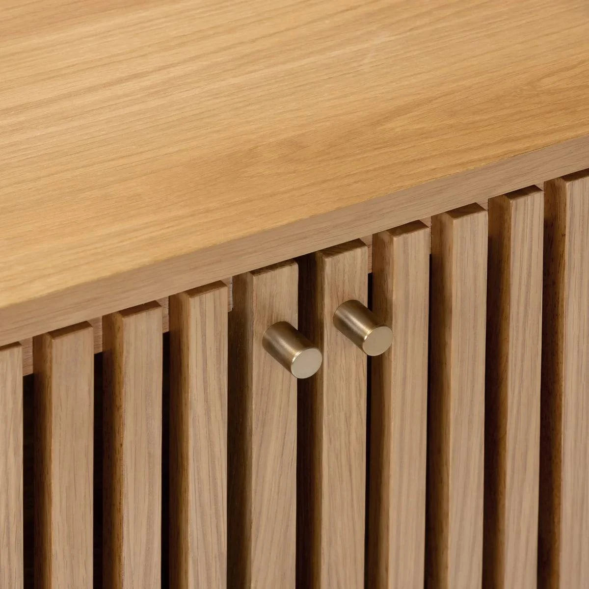 Luxury Soho Oak Slatted Cupboard with Internal Shelving