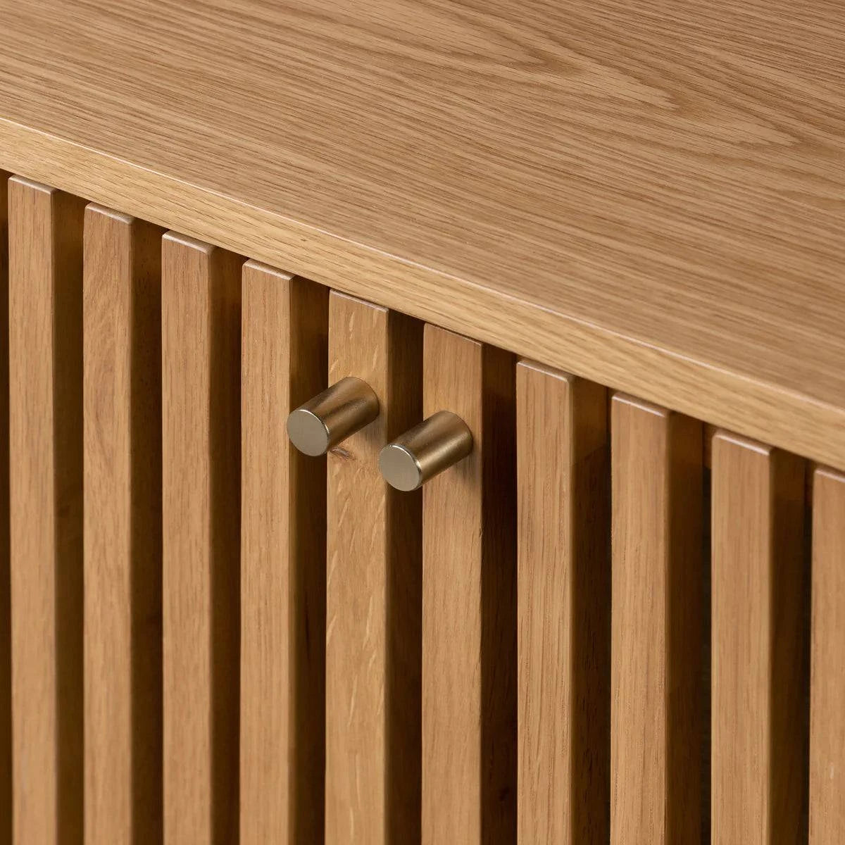 Luxury Soho Oak Slatted Large Sideboard for sale 