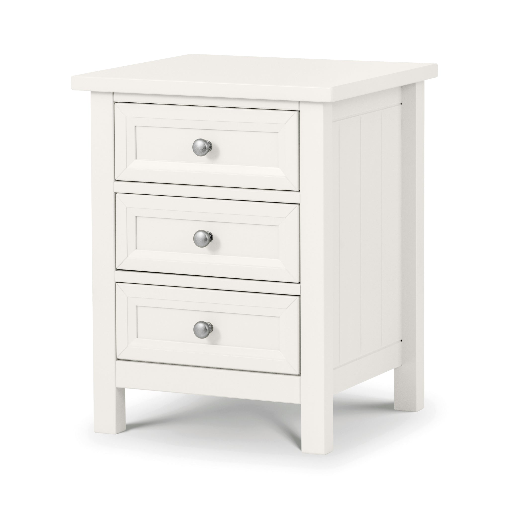 Maine 3 Drawer Bedside - Surf White