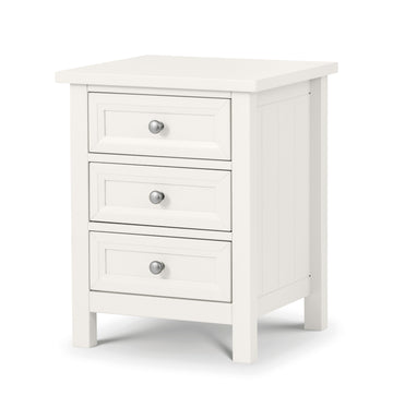 Maine 3 Drawer Bedside - Surf White