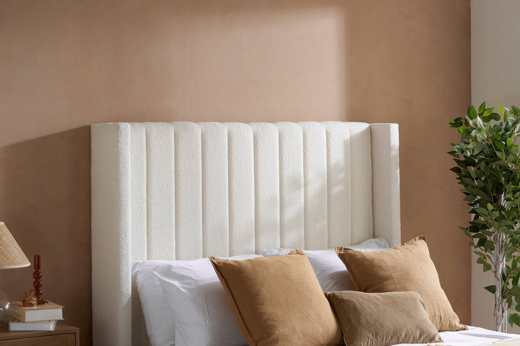 MAISEY OTTOMAN WHITE BOUCLE - Blythe Living