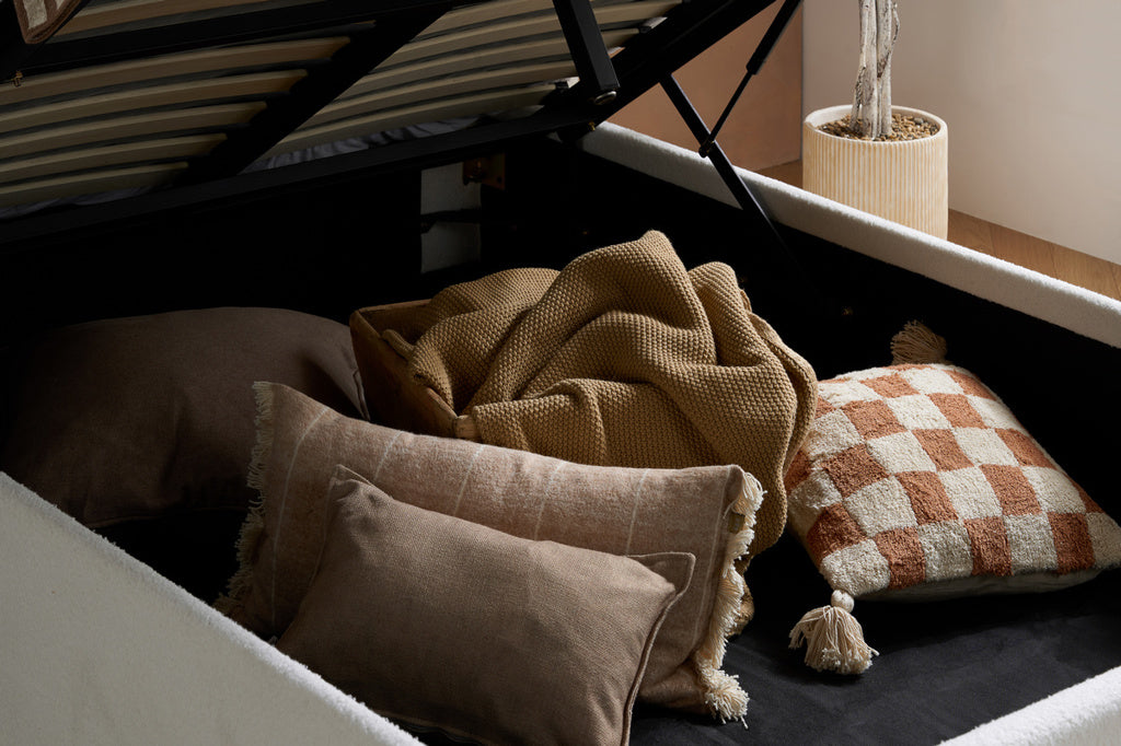 MAISEY OTTOMAN WHITE BOUCLE - Blythe Living