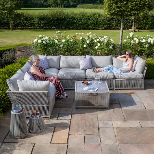 Maze - Maldives Rope Weave Large Corner Sofa Set
with Square Coffee Table - Blythe Living