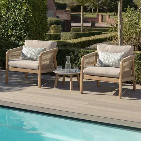 Maze - Martinique Rope Weave Lounge Set
with Round Coffee Table - Blythe Living