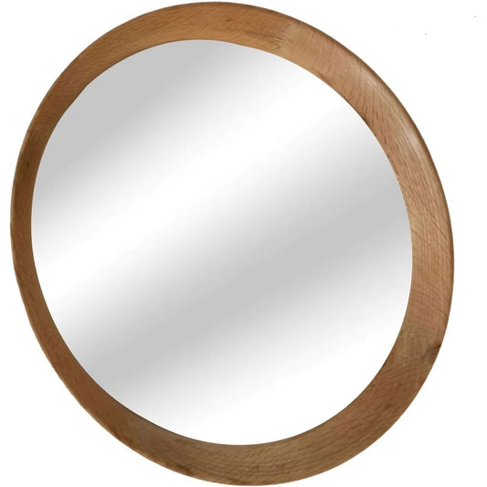 Oak Framed Round Mirror