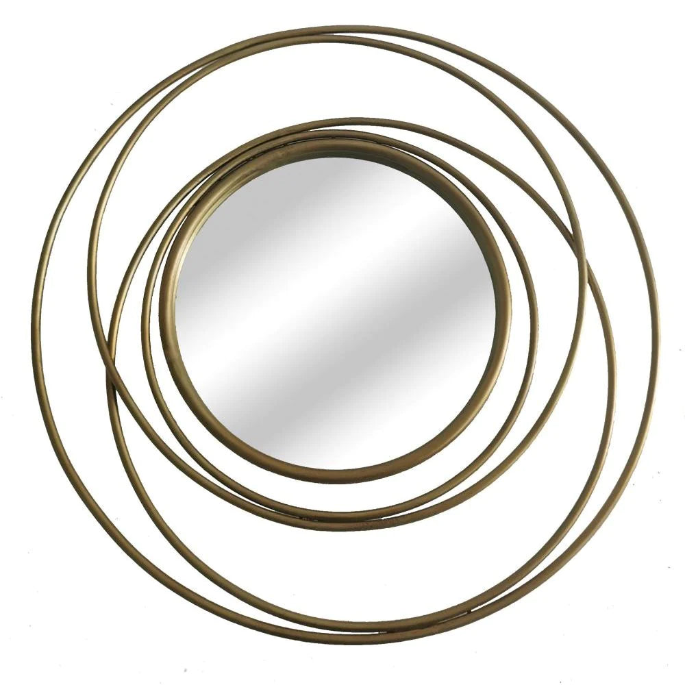 Round Satin Gold Mirror