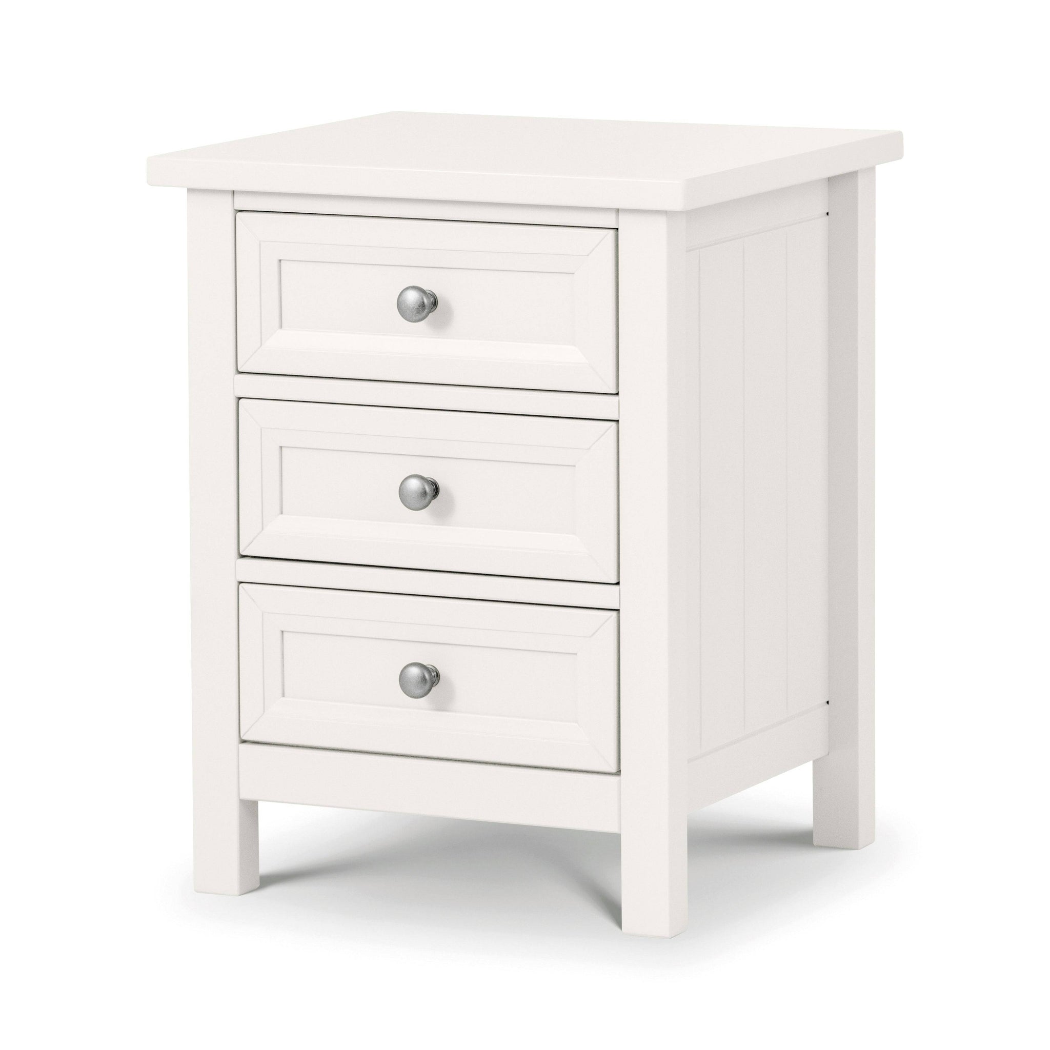 Maine 3 Drawer Bedside - Surf White