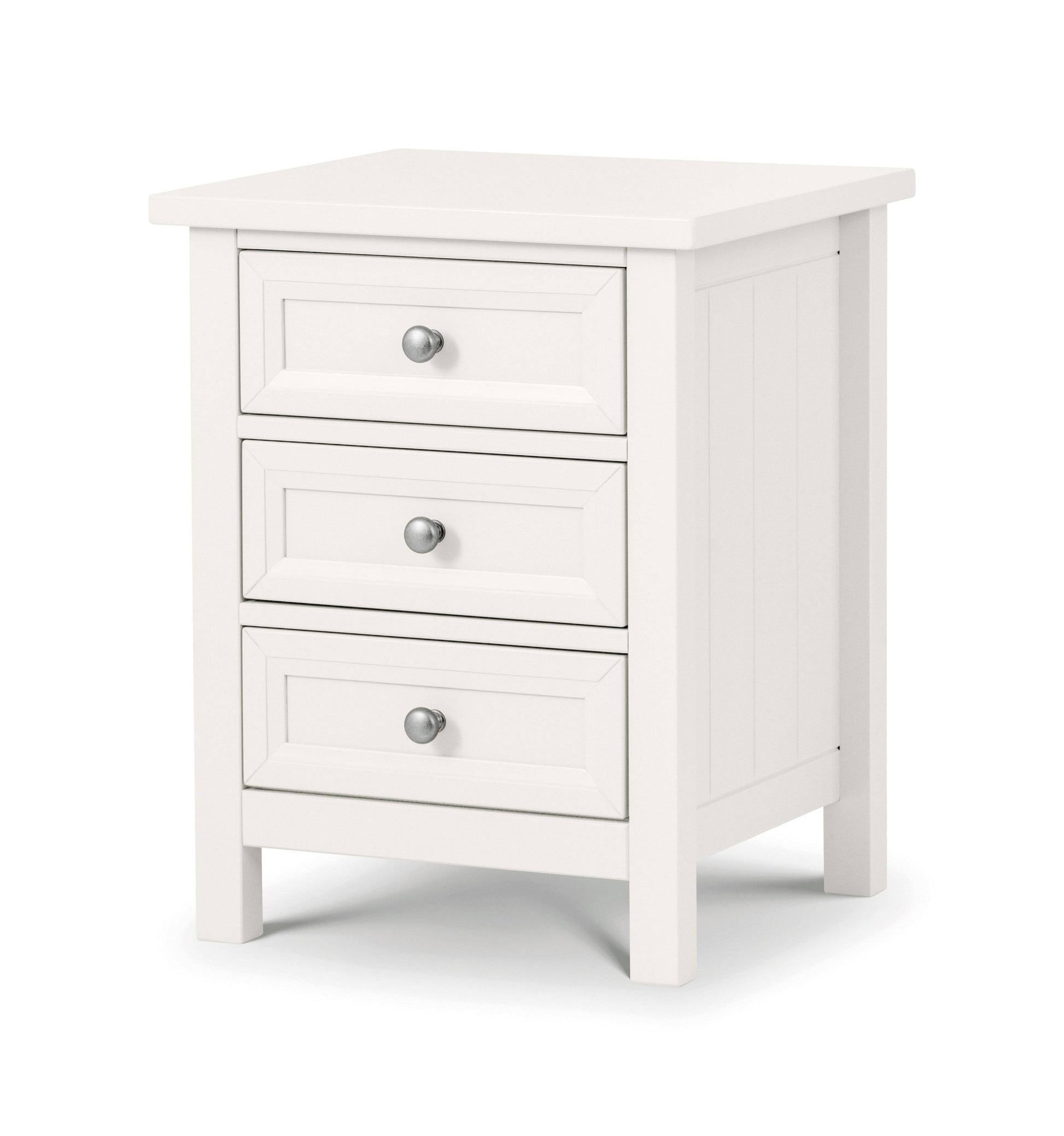 Maine 3 Drawer Bedside - Surf White
