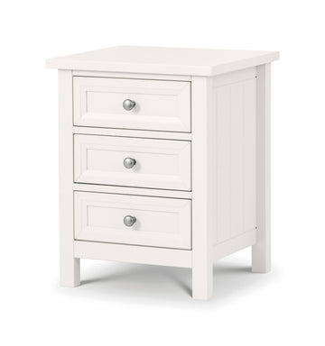 Maine 3 Drawer Bedside - Surf White