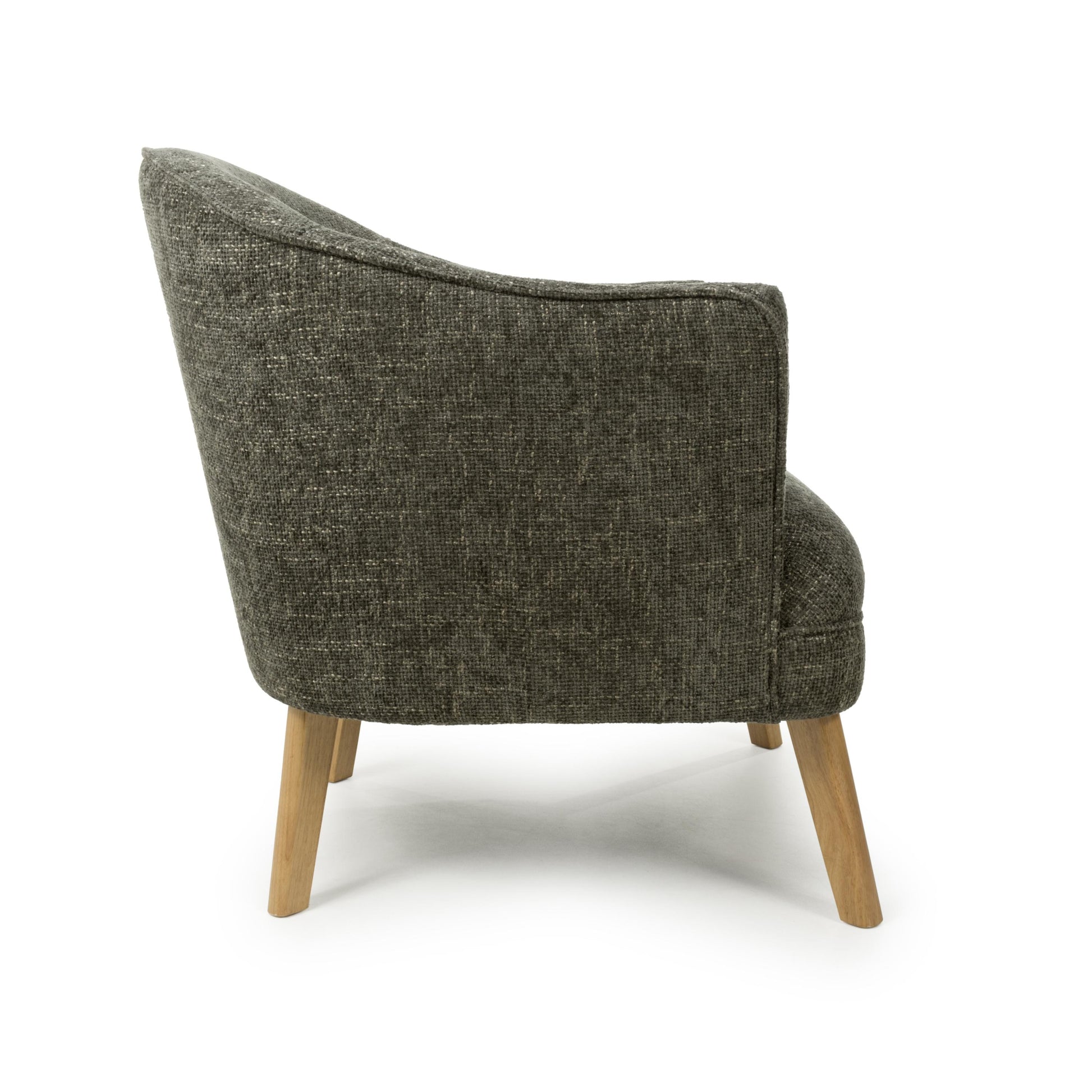 Mallory Flax Effect Green Armchair - Buy Luxury Seating