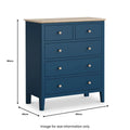Marlow Navy 2 Over 3 Chest for sale bold navy oak veneer top UK
