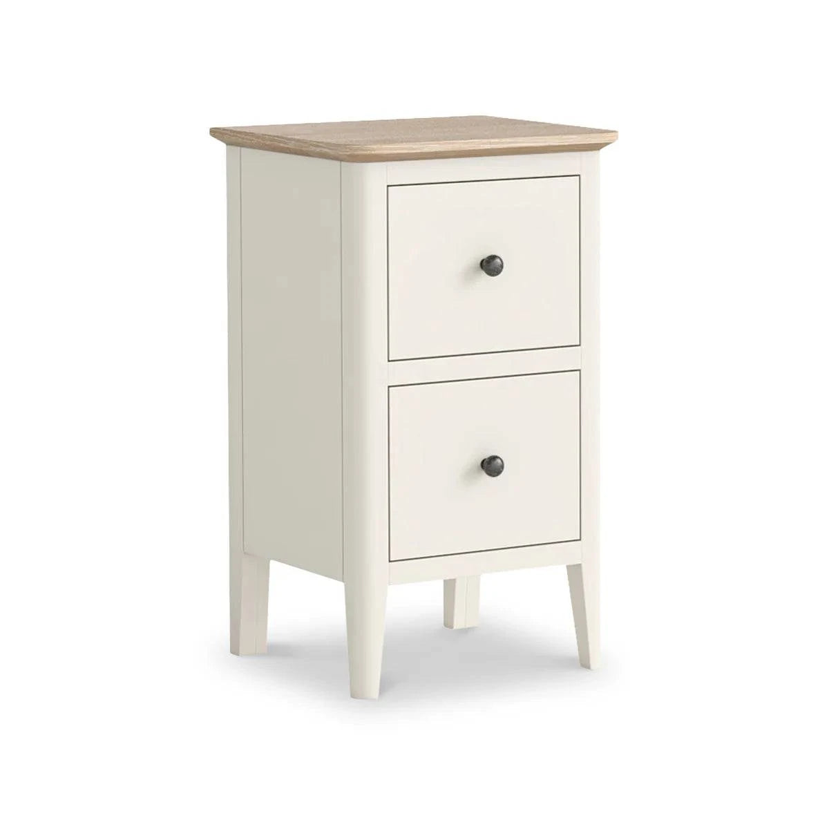 Marlow White Narrow Bedside Table 
