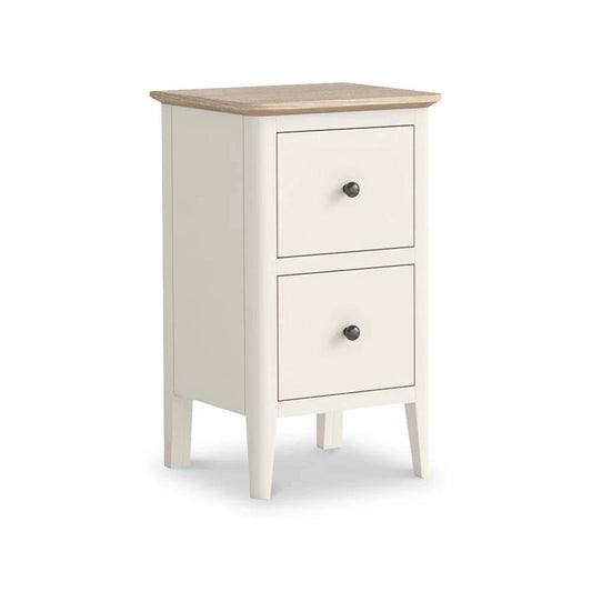 Marlow White Narrow Bedside Table 