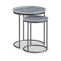 Marmora Grey Marble Nest of 2 Tables with Grey Frame