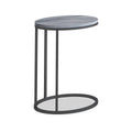 Marmora Grey Marble Oval C Side Table with Grey Frame - Buy now 
